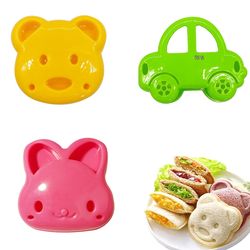 mini cartoon bear squirrel sea dog bread knife & sandwich cutter sealer