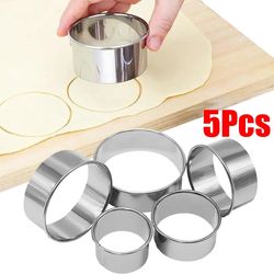 stainless steel round biscuit mold for diy cake baking - kitchen gadget