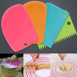 baking & pastry tools: dough cutter, cake slicer, multicolor tool, scraper, cake blade, silicone spatula