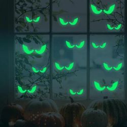 halloween luminous wall decals: glowing eyes window sticker - 36pcs for home party decoration & supplies