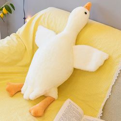 50cm white goose plush toy: fluffy duck stuffed doll for kids - cute animal sofa pillow decor, ideal birthday gift for g