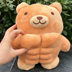 cute muscle body teddy bear plush toys: perfect huggable gift for boys & girls!