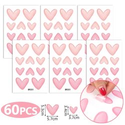 pink heart wall stickers: 6 sheets for baby girls' room decor