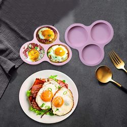 silicone air fryer egg pan: non-stick 3-cavity muffin bun accessory