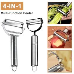 4-in-1 stainless steel vegetable and fruit peeler: multifunctional kitchen gadget