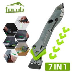 7-in-1 silicone caulking tool kit: grout remover, glass glue angle scraper for kitchen & bathroom sink joints - sealant