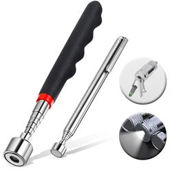 adjustable magnetic telescopic pick-up tool with led light for screws, nuts, bolts - long reach handy tool