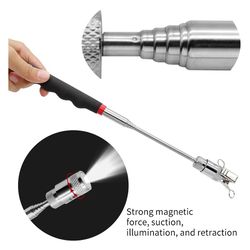 mini telescopic magnetic pen with led light - portable extendable pickup tool