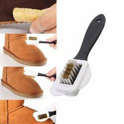 3-in-1 shoe brush: suede, snow boot & leather cleaner | household cleaning tool