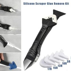 5-in-1 silicone scraper & sealant remover tool set | caulking finisher & grout kit | mould removal hand tools