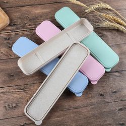 portable tableware box: flip cover cutlery case for environmentally friendly spoon storage - household supplies