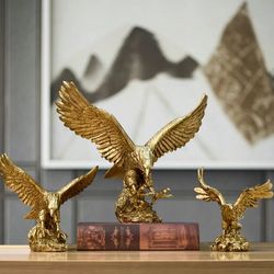 resin american golden eagle figurines: home & office desktop decoration, model collection, statues, ornaments & decor ac