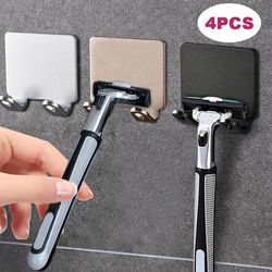 Space Aluminum Razor Holder: Wall-Mounted Shaving Shelf for Men - Punch-Free Rack for Bathroom Organization