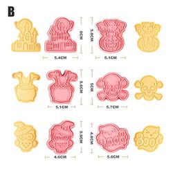 christmas cookie mold set: santa & snowflake patterns