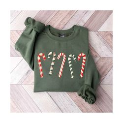 candy cane christmas sweatshirt, cute christmas sweatshirt, womens christmas sweatshirt, christmas crewneck, holiday swe