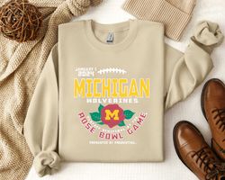 retro michigan wolverines 2024 playoff rose bowl game shirt