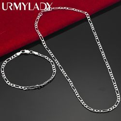 new arrival: 925 sterling silver 4mm chain set for men and women - bracelet, necklace & jewelry for christmas gifts, wed