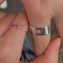 2022 trend jewelry: silver butterfly rings for couples - friendship, engagement, wedding bands & more