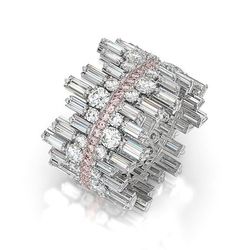 huitan stunning silver cubic zirconia wedding ring | unique irregular design | trendy jewelry for women | size 6-10