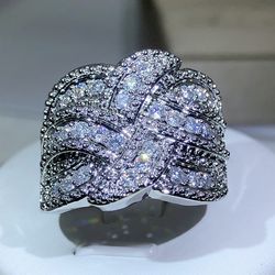 stunning cz zircon stone silver rings for women - wedding & engagement jewelry