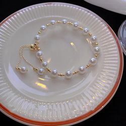 Elegant Baroque Pearl Bracelet: Premium Ladies' Fashion Jewelry for Birthday Parties - Wholesale Unique Designs