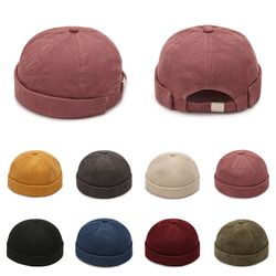 men's vintage cotton summer brimless skullies cap: street-ready docker hat, multipurpose beanie for hip hop style - japa