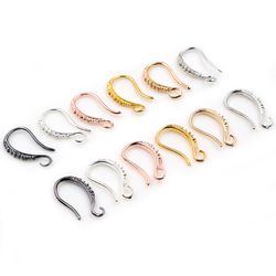 20pcs 17x10mm Rhodium, Silver, Gold-Plated Earring Hooks for DIY Jewelry Making - Earrings Clasps & Accessories