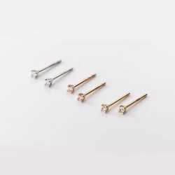 mini zircon 925 sterling silver stud earrings: real fine jewelry for women - minimalist korean style