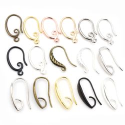 Wholesale 10pcs Classic Bronze, Gold, and Silver Plated Brass French Earring Hooks - High-Quality 3-Styles Wire Base Set