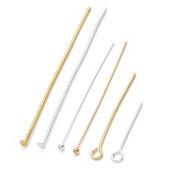 stainless steel ball head pins: 20-50mm, silver & gold colors for diy jewelry, earrings & bracelets