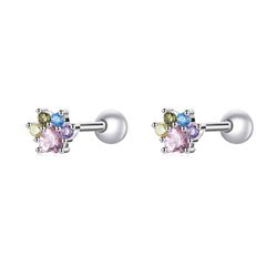 bamoer 925 sterling silver star & butterfly stud earrings - snowflake ear studs for women: fine jewelry