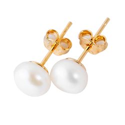 925 Sterling Silver Earrings with Natural Freshwater Pearl Studs - Gold Women's Fashion Jewelry for Birthday Gift