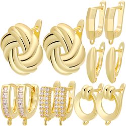 juya 2-6pcs gold & silver plated anti-allergy earwire hooks - diy earring accessories