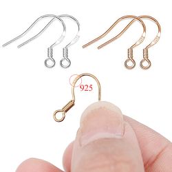 100pcs 925 silver copper earring hooks for diy jewelry making - iron earwire clasps accessories