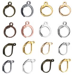 wholesale 50pcs gold & silver french lever earring hooks for diy jewelry making