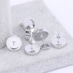 10pcs stainless steel stud earring bases for diy jewelry with 6mm-12mm cabochon bezels