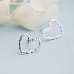 925 sterling silver heart stud earrings for women - elegant gift | sterling silver jewelry