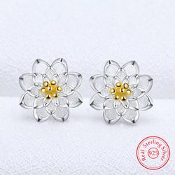 high-quality 925 sterling silver flower stud earrings for women - fashion jewelry xy0240