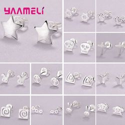 925 sterling silver stud earrings: animal, cross & star design for women & girls - fashion party jewelry accessory