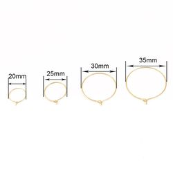 50pcs Silver and Gold Color Hoop Earring Wires, 20-35mm, for DIY Jewelry Making