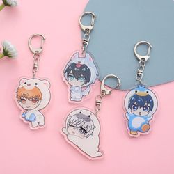 blue lock acrylic keychain cartoon character ornament key bag pendant clothing accessories