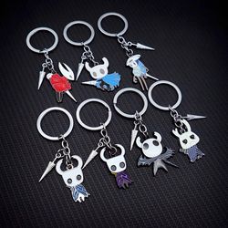 hollow knight keychain game jewelry set key chain keyring keychains for men women game accessories car key ring pendant