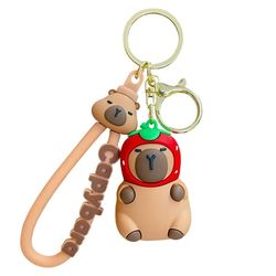 creative cute capybara keychains for car keys anime accessories key chain new keyring doll keyring charm holiday gifts