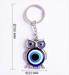 lucky owl greek turkish blue evil eye key chain car key pendant animal fashion keychain holder bag accessories jewelry