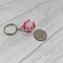 adorable kawaii axolotl keychain