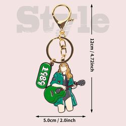 Lovely 1989 Rock Girl Tyler Keychain Metal Guitar Pendant Key Ring Jewelry Accessories Gifts Bag Decoration Fans