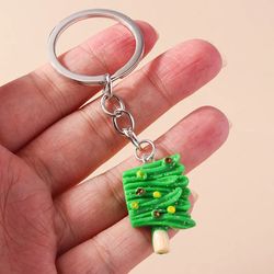 aihua lovely cartoon food keychains french fries cookies chocolate ice cream keyring for car key holder handbag pendant