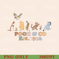 vintage disney pooh and co est 1926 png, winnie the pooh png, disneyland trip png, pooh and friends png, winnie the pooh