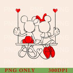 mickey and minnie love swing png, disneyworld valentines travel png, valentines day disney matching png, cute gift lover