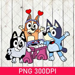 retro bluey dog cartoon png, bluey dog family png, bluey dog friends png, bluey dog birthday png, bluey and friends png